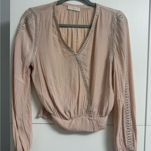 Ramy Brook Studded Blouse in blush size 4
